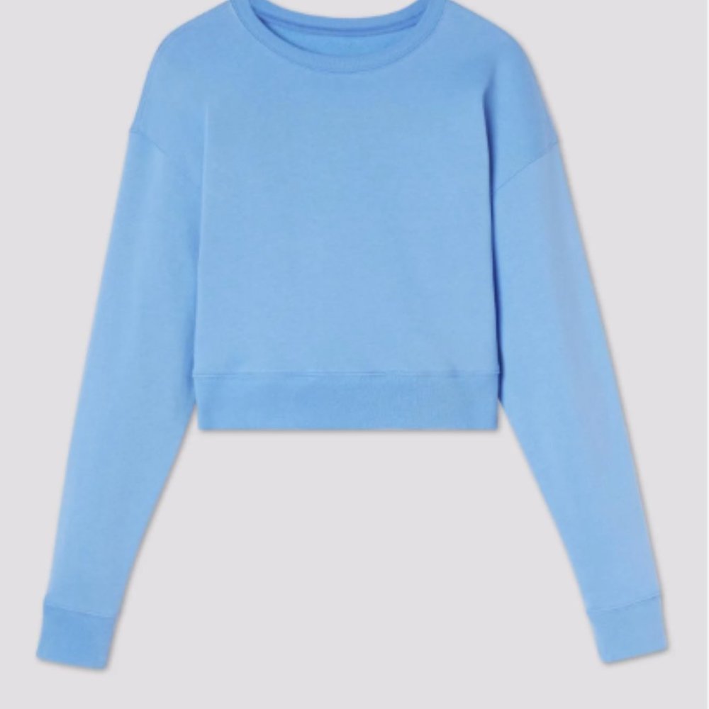Girlfriend Collective 50/50 Cropped Sweatshirt Women's M Color Blue Jay